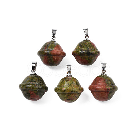 Natural Unakite Pendants PORC-T132-053M-1