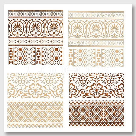 2Pcs 2 Styles PET Hollow Out Drawing Painting Stencils DIY-WH0416-0002-1