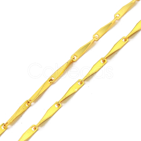 Brass Bar Link Chain Necklaces Making with Clasp KK-L209-034B-G-1