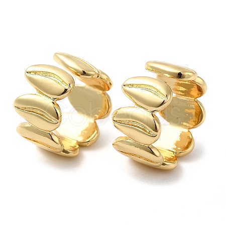 Rack Plating Brass Leaf Cuff Earrings EJEW-E290-07G-1