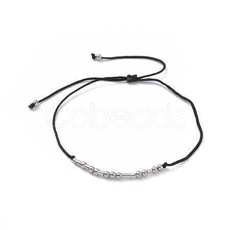 Unisex Adjustable Morse Code Bracelets BJEW-JB04988-02-1