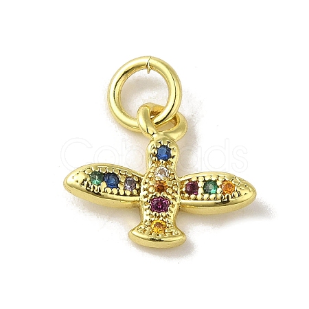 Brass Micro Pave Colorful Cubic Zirconia Charms KK-M283-26C-02-1