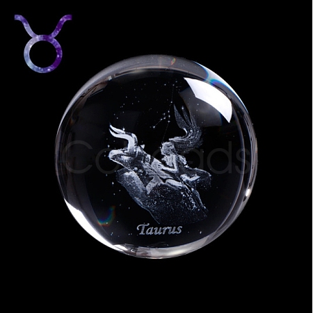 Inner Carving Constellation Glass Crystal Ball Diaplay Decoration PW-WG22452-03-1