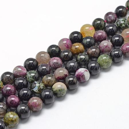 Natural Tourmaline Beads Strands G-R446-10mm-03-1