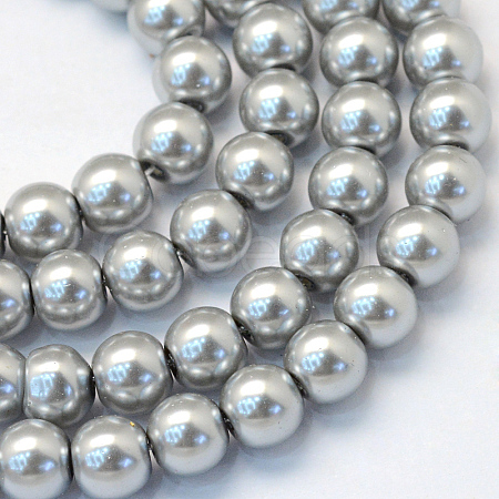 Baking Painted Pearlized Glass Pearl Round Bead Strands HY-Q003-10mm-34-1