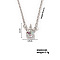 Minimalist Unicorn Brass Glass Pendant Necklaces for Women, Platinum, 15.75 inch(400mm)