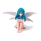 Mini PVC Fairy, White Wing, Figurine, Dollhouse Decorations, Light Sea Green, 83x61mm