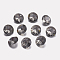 Faceted Glass Rhinestone Charms, Imitation Austrian Crystal, Flat Round, Black Diamond, 8x4mm, Hole: 1mm