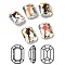 Light AB Style Glass Rhinestone Cabochons, Flat Back & Back Plated, Rectangle, Light Crystal AB, 8x6x4mm