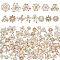 WADORN 70Pcs 14 Style Alloy Rhinestone Cabochons Accessories, with Plastic Imitation Pearl Beads, for Jewelry Making, Golden, 11.5~27x11.5~26x5~20mm, 5pcs/style