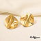 Irregular Shape Stainless Steel Stud Earrings, Real 18k Gold Plated