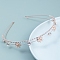 Metal Micro Pave Cubic Zirconia Hair Bands, Hair Accessories for Woman Girls, Flower, Rose Gold, 15mm