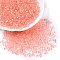 Luminous Glass Seed Beads, Glow in the Dark, Peanut, Light Salmon, 2.5x4x2mm, Hole: 0.8mm, about 11250pcs/pound