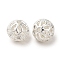 Rack Plating Brass Pave Cubic Zirconia Beads, Long-Lasting Plated, Cadmium Free & Lead Free, Round, Silver, 6mm, Hole: 1mm