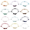 12Pcs 12 Styles Chips Natural & Synthetic Mixed Gemstone Braided Bead Bracelets Sets, Adjustable Stackable Bracelets for Women, Inner Diameter: 3 inch(7.6cm), 1pc/style