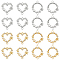 ARRICRAFT 16Pcs 4 Style Alloy Crystal Rhinestone Links, Connector Charms, with White ABS Plastic Imitation Pearl, Ring & Heart, Platinum & Light Gold, 18x17~21.5x3.5mm, Hole: 1.5mm, 4pcs/style