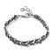 Natural Map Stone Beaded Bracelets, Synthetic Magnetic Hematite Tile Bracelet, 9-1/8 inch(23cm)