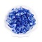 Baking Paint Transparent Glass Beads, Cube, Royal Blue, 6.5~7x6~6.5x6~6.5mm, Hole: 1.5mm, about 1690pcs/1000g