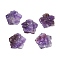 Natural Amethyst Carved Pendants, Flower Charms, 28.5x29.5x5mm, Hole: 1.2mm