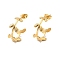 Ion Plating(IP) 304 Stainless Steel Leaf Wrap Stud Earrings, Half Hoop Earrings for Women, Golden, 20x8mm, Pin: 0.7mm