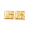 Ion Plating(IP) 304 Stainless Steel Stud Earrings for Women, Textured Square, Real 18K Gold Plated, 30x29.5mm