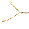 Ion Plating(IP) 304 Stainless Steel Cable & Herringbone Chains Double Layer Necklaces NJEW-M199-13G-3
