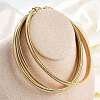 304 Stainless Steel 3-Strand Snake Chain Necklaces for Women NJEW-B122-02G-3