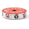 5 Yards Christmas Polyester Printed Grosgrain Ribbon OCOR-A008-01D-1