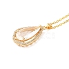 Brass Micro Pave Cubic Zirconia Pendant Necklaces NJEW-E106-18KCG-2