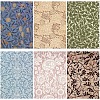 12Pcs Retro Flower Pattern Scrapbook Paper PW-WG88922-01-4