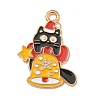 Christmas Kitty Alloy Enamel Pendants ENAM-I060-02A-1