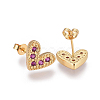 Brass Micro Pave Cubic Zirconia Stud Earrings EJEW-F201-02G-2
