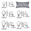 Unicraftale 50Pcs 5 Style Stainless Steel Lobster Claw Clasps STAS-UN0029-87-5
