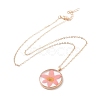 Dry Pressed Real Flower Resin Pendant Necklace NJEW-G088-01KCG-06-3