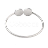 Tarnish Resistant 304 Stainless Steel Blank Bangle Bases with Flat Round Tray STAS-G337-01P-3