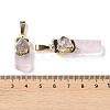 Natural Rose Quartz Big Pendants G-B066-01G-03-3