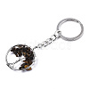 Natural Tiger Eye Chips Chakra Keychain G-N0326-003B-2