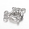 Anti-Tarnish Rhodium Plated 925 Sterling Silver Spring Clasp Sets STER-N014-32-3