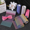 10 Yards Rainbow Color Polyester Tulle Fabric Rolls OCOR-WH0082-136D-4