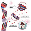 2 Rolls 2 Styles Stripe Pattern Printed Polyester Grosgrain Ribbon OCOR-TA0001-37B-4
