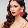ANATTASOUL 4 Pairs 4 Colors Exquisite Acrylic Petaline Dangle Stud Earrings EJEW-AN0002-10-5