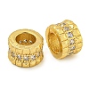 Rack Plating Brass Micro Pave Cubic Zirconia European Style Beads KK-F089-40G-1