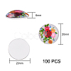 100Pcs Flower Printed Glass Cabochons sgGGLA-SZ0001-19-6