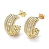 Brass Multi Line Claw Stud Earring for Woman EJEW-H137-02G-1