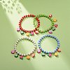 Polymer Clay & Plastic Beaded Stretch Bracelet with Fruit Charms for Women BJEW-JB08706-2