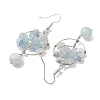 Natural Aquamarine Dangle Earrings EJEW-JE05747-05-4