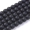 Synthetic Black Stone Beads Strands G-C059-8mm-1-1