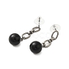 304 Stainless Steel Shell Pearl Round Stud Earrings for Women EJEW-U020-29P-2