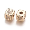 Brass Micro Pave Cubic Zirconia Beads KK-K238-16G-M-2