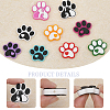 CHGCRAFT 9Pcs 9 Style Dog Paw Print Food Grade Eco-Friendly Silicone Beads SIL-CA0002-80-6